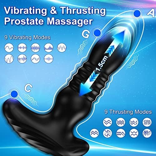 Thrusting Anal Vibrator Prostate Massager For Men Women, Telescopic Vibrating Anal Plug Prostate Stimulator Toys With 9 Modes, Dreamyslut App & Remote Control Butt Plug Anus Stimulating Anal Sex Toys - Image 2