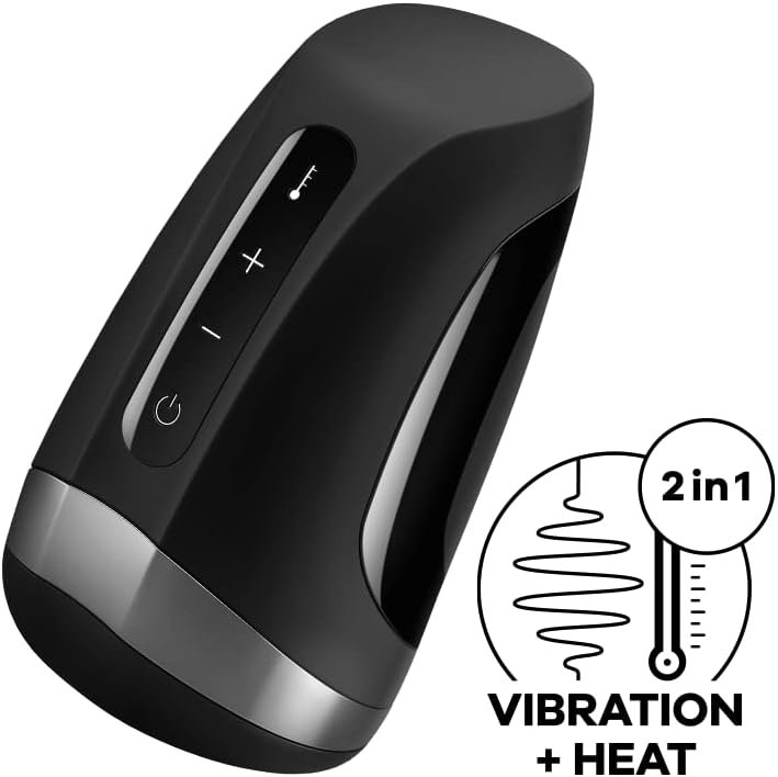 Satisfyer Men Heat Vibration | Masturbator | Vibrator | 11 Vibration Programs | Innovative Warming Function | Waterproof (Ipx7) | Rechargeable Battery | Skin-Friendly Silicone - Image 2