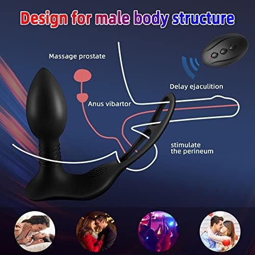 Diweit Prostate Massager Anal Vibrator With 3 In 1 Dual Motor Control 10 Vibration Modes Dual Penis Ring G-Spot Vibrator With Remote, Adult Sex Toys For Men, Women And Couple Pleasure - Image 2