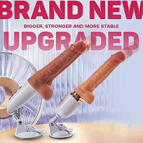 Black Realistic Thrusting Dildo Vibrator With Handle And Sucker, Telescopic Vibrating Penis With Heating And 10 Vibrations For G-Spot Anal Stimulation, Automatic Dildo Machine Sex Toy For Woman - Image 2