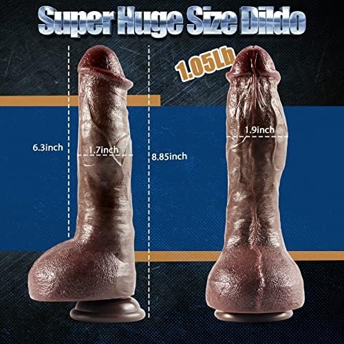 Realistic Dildo,8.8 Inch Huge Dildos,Thick Dildo With Suction Cup,Body Safe Material Soft,Silicone Black Dildo,Anal Sex Toys For Women And Men,Adult Toys Consoladores - Image 3