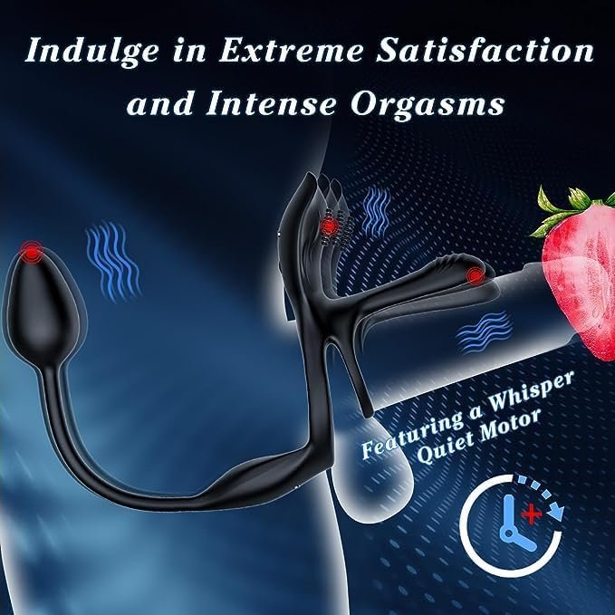 Vibrator For Couple, 3 In 1 Penis Ring & Anal Plug Vibrators Sex Toys With 10 Vibration Patterns, Remote Control Adult Toys For Men, Vibrating Butt Plug Male Sex Toys For Men - Image 2