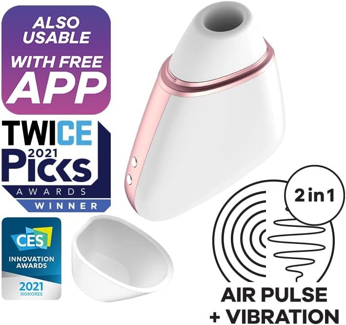 Satisfyer Love Triangle Air-Pulse Clitoris Stimulating Vibrator With App Control - Clitoral Sucking Pressure-Waves + Vibration, Compatible With Satisfyer App, Waterproof, Rechargeable (Black) - Image 2