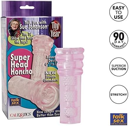 Calexotics Award Winning Sue Johanson’S Super Head Honchomale Masturbator - Male Silicone Masturbation Sleeve - 6.5 Inch Adult Male Sex Toy - Pink - Image 3