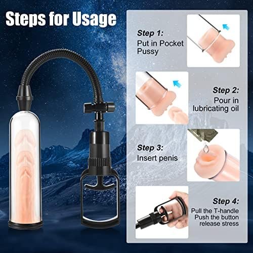 Penis Enlargement Pump Vacuum For Male Ed Enhancement Erectile Manual Cock Enlarger Enhancer Man Aid Bigger Growth With Vagina Sleeve,Penis Rings Include - Image 3