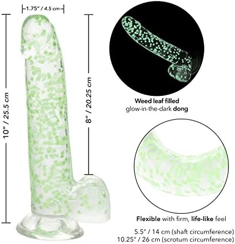 Calexotics Naughty Bits I Leaf Dick Glow-In-The-Dark Grass Leaf Dildo - Se-4410-64-3 - Image 2