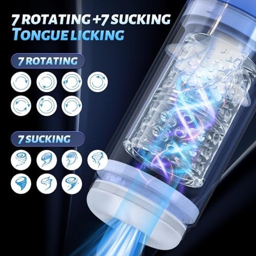 Sex Toy Male Automatic Masturbator: 7 Sucking And 7 Rotating, Electric Adult Hand Free Sex Machine With Realistic Silicone Sleeve For Men Blowjob Stroker Penis Pump With Tongue Licking - Image 2