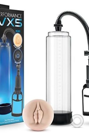 Blush Performance Vx5 - Male Enhancement Penis Pump System - 2 Ultra Soft Pump Sleeves, Cock Ring For Max Pleasure - 9" High Impact Polycarbonate Cylinder - Maximum Enlargement Sex Toy For Men