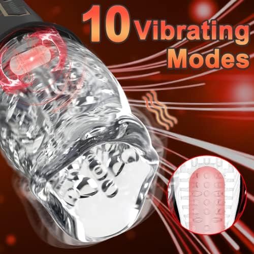 Pearlsvibe Male Masturbators, Pocket Pussy Sex Toys For Men Male Masturbator With 10 Vibrating & 5 Rotating Modes, 3D Realistic Vagina Textured Automatic Stroker For Male Masturbation (Transparent) - Image 2
