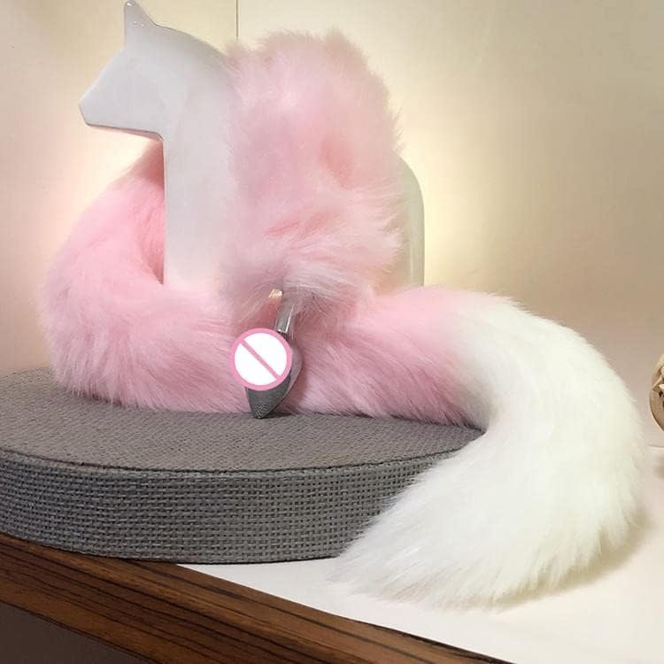 32In/80Cm Senior Charming Overlength Metal Fox Tail Anal Plug. Cosplay G-Spot Vagina Stimulator Training Thrusting Orgasm Tease Masturbator Sex Toy For Women Female Men Male Unisex (White Tail)