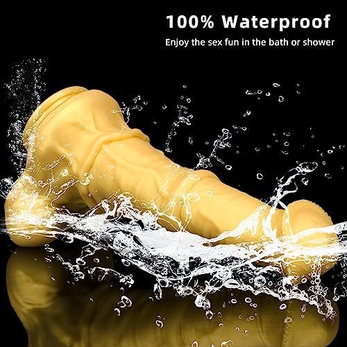 Gienocy Xxxl Golden Giant Realistic Silicone Horse Cock Dildo, Animal Fake Penis Anal Dildos Butt Plug G-Spot Vagina Prostatic Stimulation Sm Orgasm Adult Sex Toy For Men Women Couple (Golden-Xxxl) - Image 3