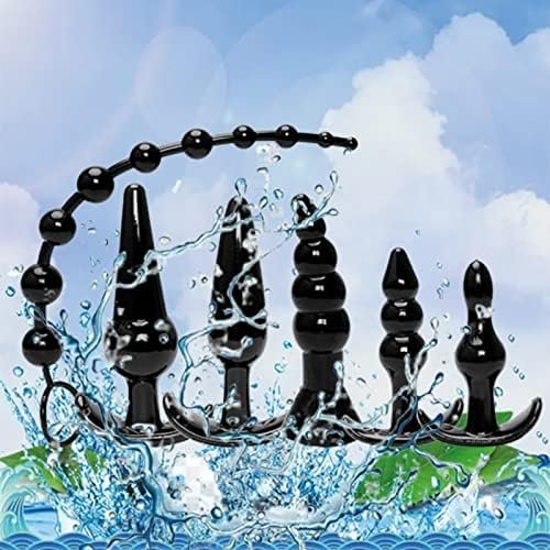 Anal Plug Set,Pack Of 6 Butt Plug Trainer Kit Silicone Prostate Massager Anal Dildo Sex Toys Training Kit Butt Plug Anus Stimulation Pleasure Plug Toy Expanding Butt Plug For Men Women (Black) - Image 2