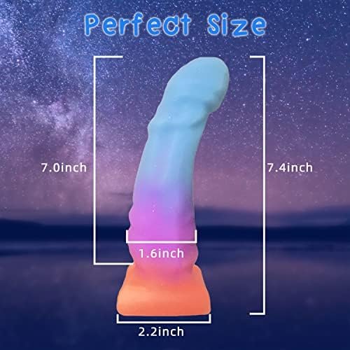 7.9" Starry Sky Silicone Realistic Dildo, Anal Dildo With Strong Suction Cup For Hands-Free Play,Flexible Dildos Adult Sex Toy For G-Spot Compatible With Strap On Dildo Harness - Image 2