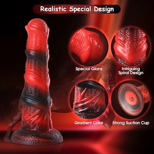 Big Horse Dildo Sex Toys, 8.66 Inch Long Thick Silicone Dildo With Strong Suction Cup For Hands-Free Play, Ribbed & Studded Silicone Adult Sex Toys For Women Men And Couples - Image 2