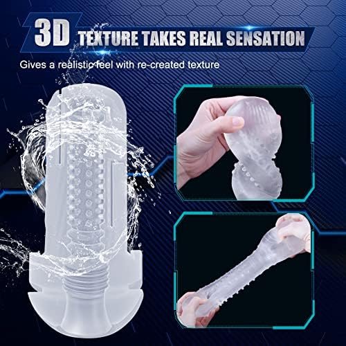 Automatic Hands Free Male Stroker - Gunwai, Adult Sex Toys For Men'S Sexual Pleasure, Sucking Male Masturbator Cup With 5 Suction & 10 Vibrations, Realistic Textured Pocket Pussy Penis Pump - Image 3