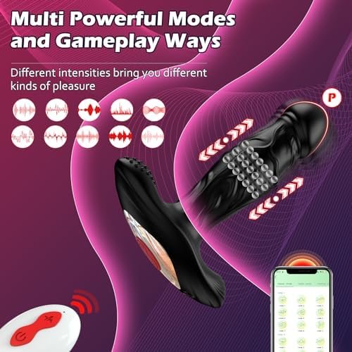 Prostate Massager Anal Plug Vibrators - App Remote Control Thrusting Wiggling Butt Plug P/G Spot Vagina Vibrator Anal Sex Toys With 9 Modes, Adult Sex Toys & Games For Women Men Couples Pleasure - Image 3