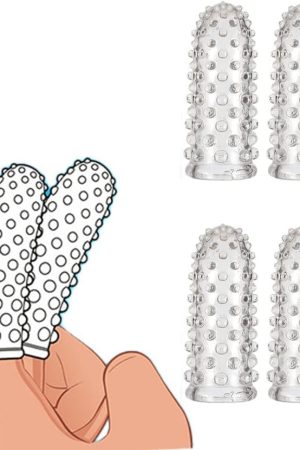 Almymm 4Pc Finger Vibrator Masturbation Sleeve G Spot Clitoris Vibrator,Female Mini Vagina Massage Stimulates Masturbator Vibrator Adult Sex Toy For Women Couple Pleasure