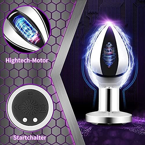 Remote Control Anal Plug Vibrating Stainless Steel Anal Plug With Jewel Base Vibration Anal Butt Plug Sex Toy(Silvery) - Image 3