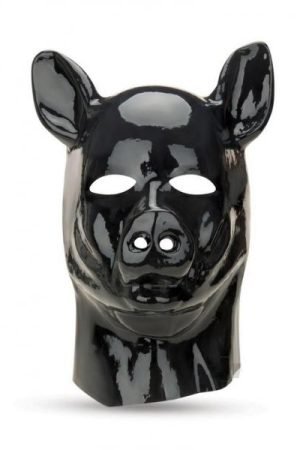 Prowler Red Latex Pig Hood Black