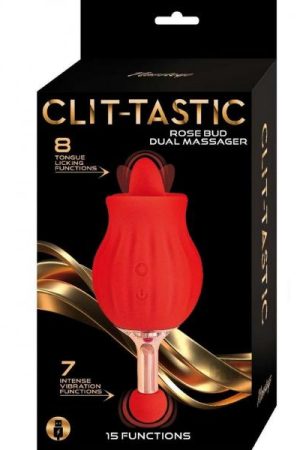 Clit Tastic Rose Bud Dual Massager Red