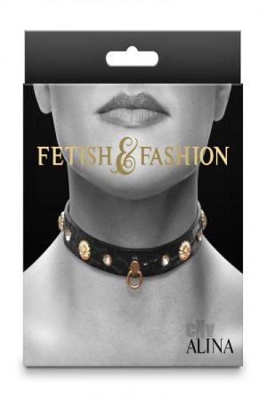 Fetish Fashion Alina Collar Blk/gld