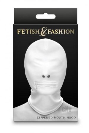 Fetish Fashon Zippered Mouth Hood Wht