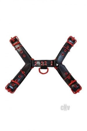 Leather O T Harness Blk/red Sm