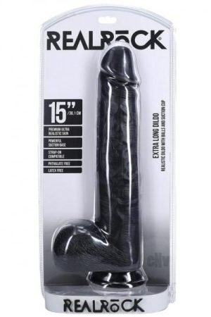 Realrock Xl Straight W Balls 15 Black