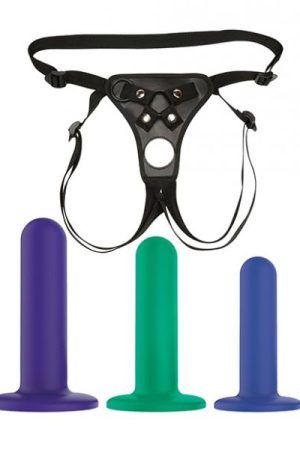 Nobu Tai Silicone Dildo Set W/adjustable Strap On - 3 Piece Kit Assorted Colors