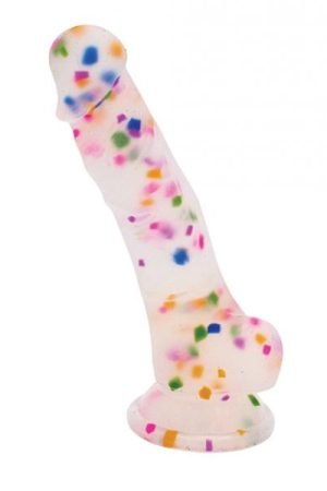 Natalie's Toy Box Cock-a-palooza Confetti Silicone Suction Dildo