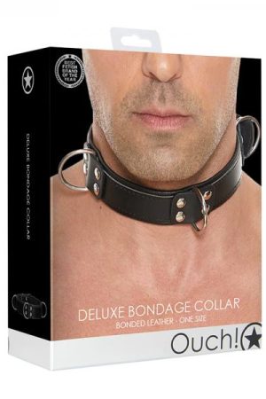Ouch Deluxe Bondage Collar - One Size - Black