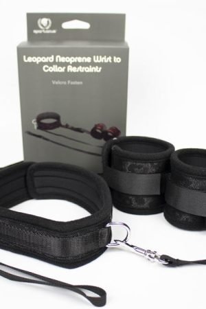 Spartacus Collar To Wrist Cuffs Neoprene Black