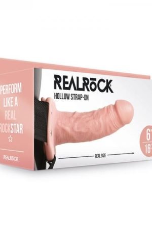 Realrock Hollow Strap-on Without Balls 6 In. Vanilla