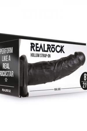 Realrock Hollow Strap-on Without Balls 8 In. Chocolate