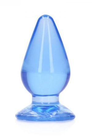Realrock Crystal Clear 4.5 In. Anal Plug Blue