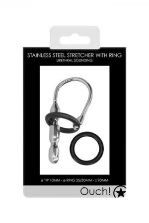 Ouch! Urethral Sounding - Metal Stretcher With Ring - 10 Mm