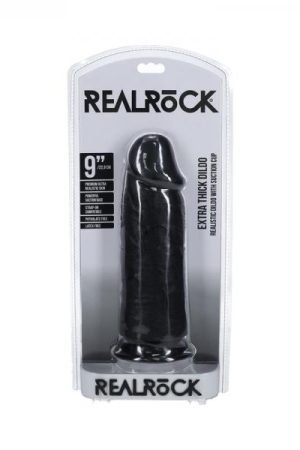 Realrock Extra Thick 9 In. Dildo Black