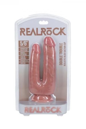 Realrock Double Trouble 5 In. / 6 In. Dildo Beige