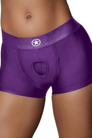 Ouch! Vibrating Strap-on Boxer Purple M/l