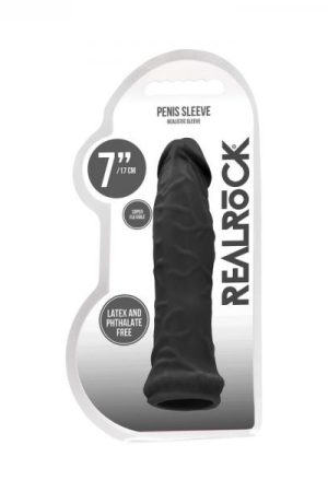 Realrock Skin 6 In. Penis Extender Sleeve Black