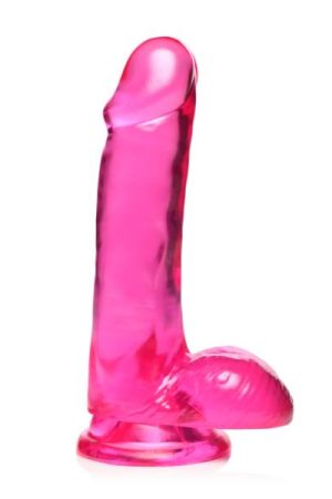 6 Inch Slim Stick With Balls Cherry Ice Dildo
