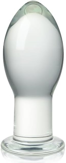 FST Glass Butt Plug Crystal Tapered Head Anal Plug for Anal Training Stimulation and Expansion Long Neck Mushroom Shaped Adult Sex Toys for Men Women Couples (S)