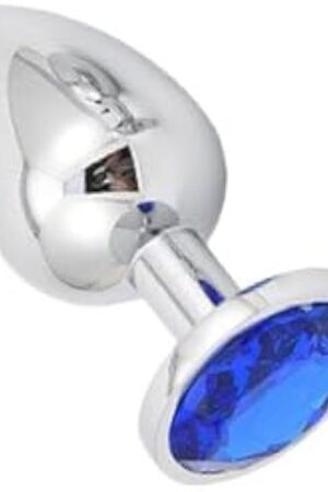 Anal Plug Adult Sex Toy, Blue Gem Anal Toys Adult Sex Toys Games Butt Plug,Personal Anal Plug Sex Toy for Adult Women,Men and Couples, Stainless Steel (Small)