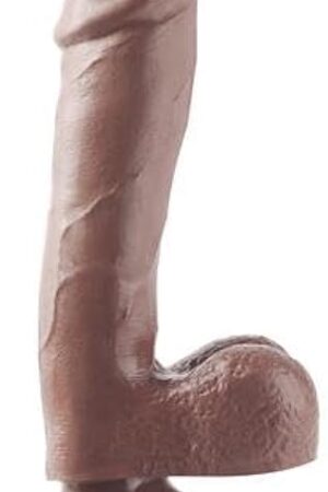 Basix Rubber Works - 7.5in. Dong Suction Cup Brown