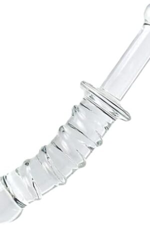 Glass Anal Dildo, Crystal Glass Pleasure Wand Dildo, G spot Dildo Anal Vagina Clitoral Stimulator, Anal Training Adult Toys Prostate Massager, Sex Toys for Men Women (Transparent Sword Dildo)