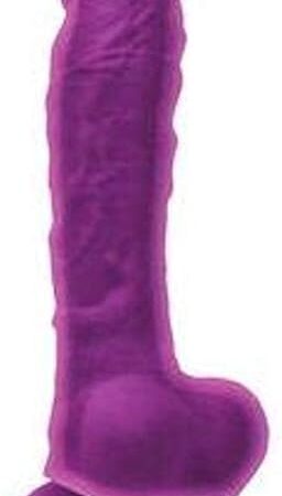 Colours 8 Inch Dual Density Silicone Dildo (Purple)