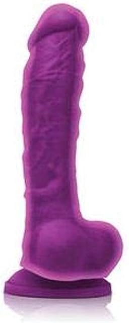 Colours 8 Inch Dual Density Silicone Dildo (Purple)