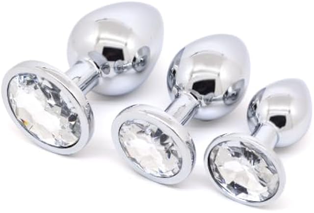 BDSM 3 Pcs Anal Plug Sets Adult Anal Toys Jewel Butt Plugs G Spot Anal Sex Anal Training Kit Adult Sex Toys for Beginner Unisex Women Men Couple Fetish SM Game Bedroom