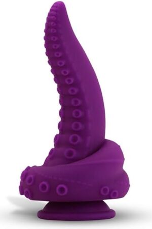 LeLuv Octopus Dildo | Silicone Tentacle Girthy Fantasy with Suction Cup - Purple
