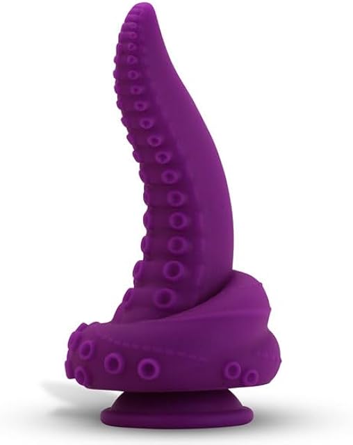 LeLuv Octopus Dildo | Silicone Tentacle Girthy Fantasy with Suction Cup - Purple
